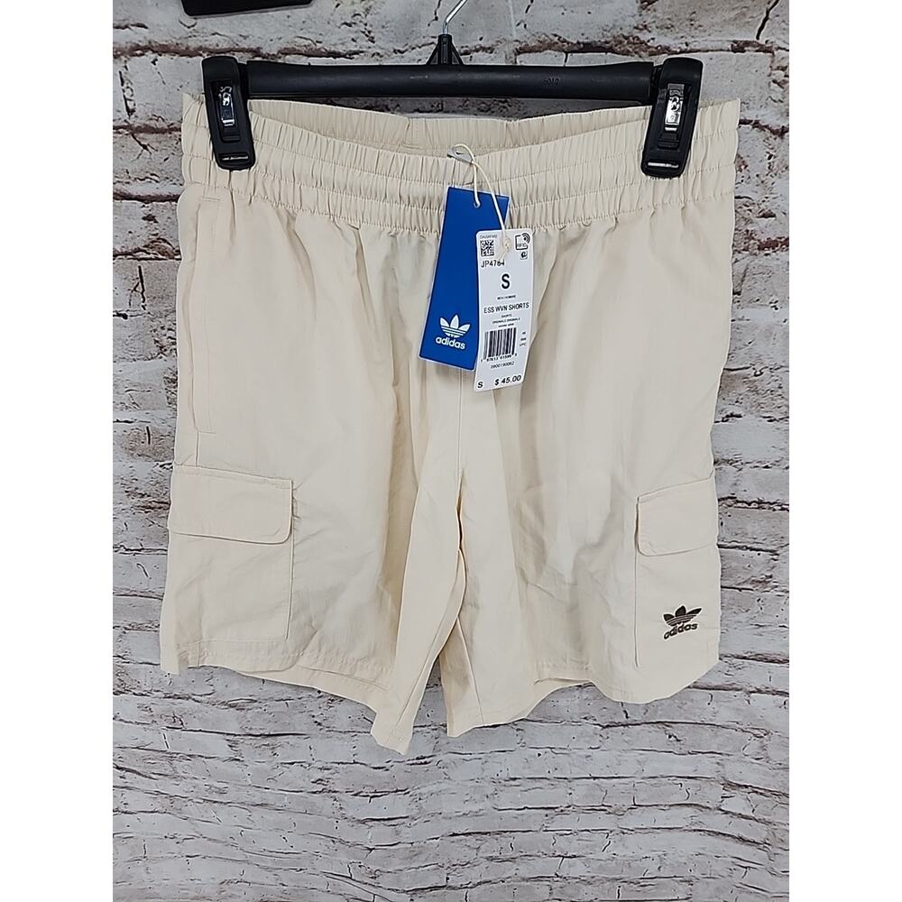 NEW Mens Adidas Woven Shorts Size Small Original Wonder White Pockets